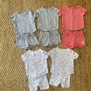 Five 12m summer t shirt and shorts sets